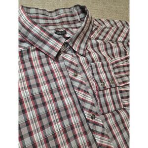 prAna Men's Pearl Snap Plaid Western Shirt Slim Fit Long Sleeve Size XLarge